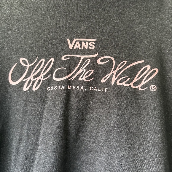 Vans Women's Dark Gray Hoodie with Pink Graphic - Picture 3 of 7